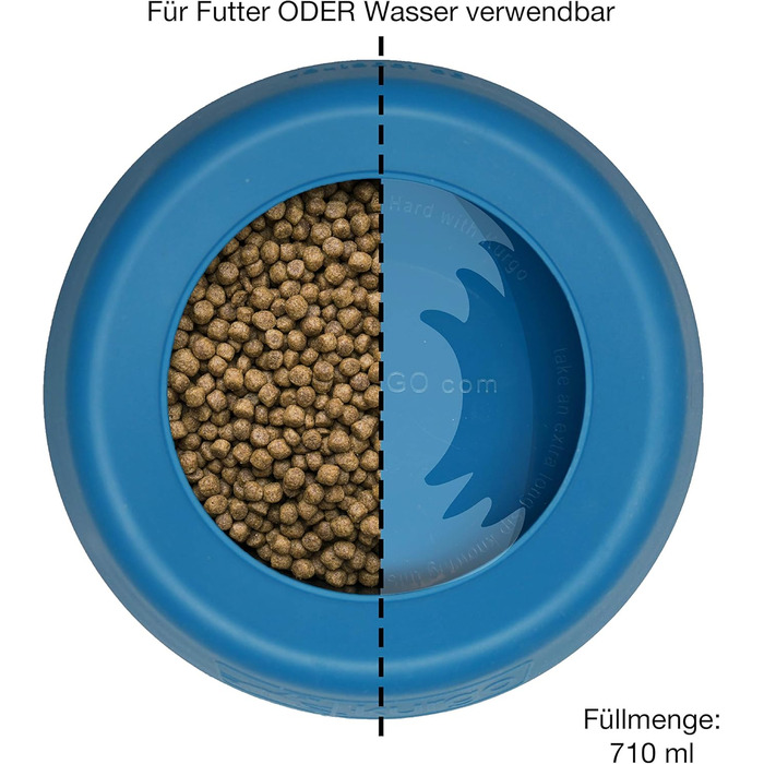 Kurgo Splash Free Wander: Миска для води для собак, 0.7 л, блакитна, витокозахисна, для подорожей