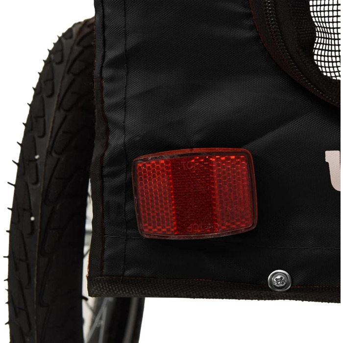 Фаркоп-причіп для собак Gecheer, причіп для тварин, транспортер для собак, з відбивачами та прапором, зручний дизайн, зелено-чорний оксфордський матеріал та метал, зелений (54.5 x 120 x 53 см, чорний)