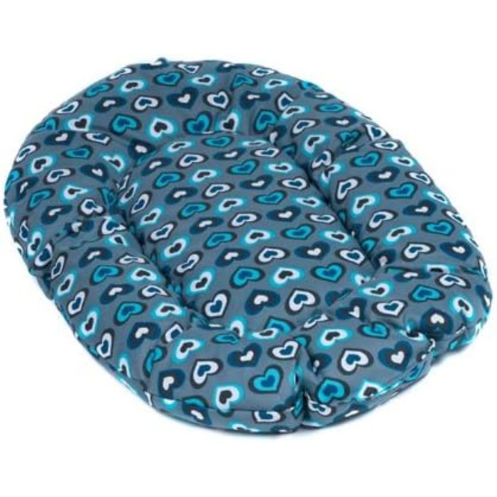 Подушка для собак Adena овальної форми (95 x 55 см, серця м'ятного кольору)