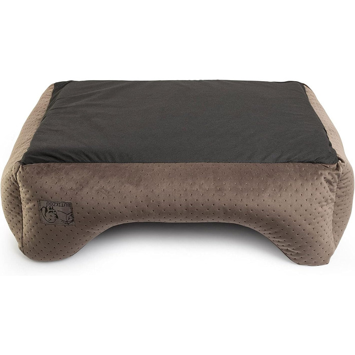 Ліжко для собак XL, велюр коричневий, 100 x 79 x 22 см | З м'яким вкладишем | Софа для великих собак