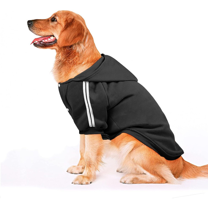 Теплий пуловер для собак NAMSAN — зимовий одяг для великих собак, чорний (2XL)