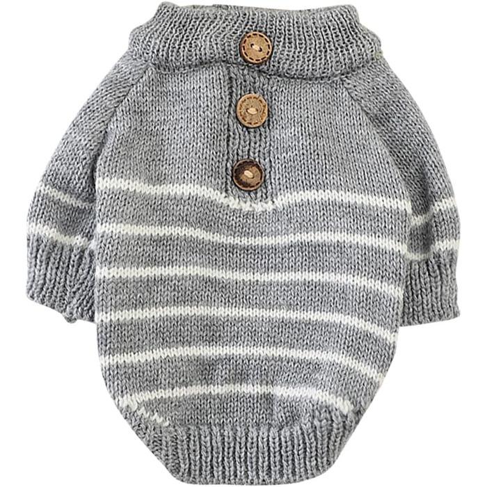 Теплий пуловер для собак з ролетним коміром, для чихуахуа, бульдога, такси, йорка (XS, білі смуги)