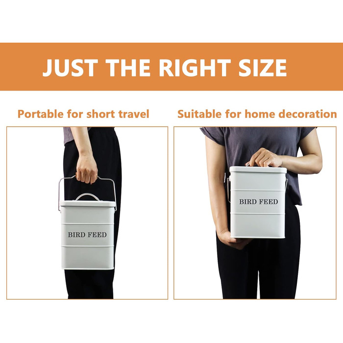 Контейнер для пташиного корму Geyecete, 2.5 кг, білий