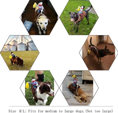 Костюм для собак на Хелловін: ковбойський набір, теплий та зручний, розмір X-Large