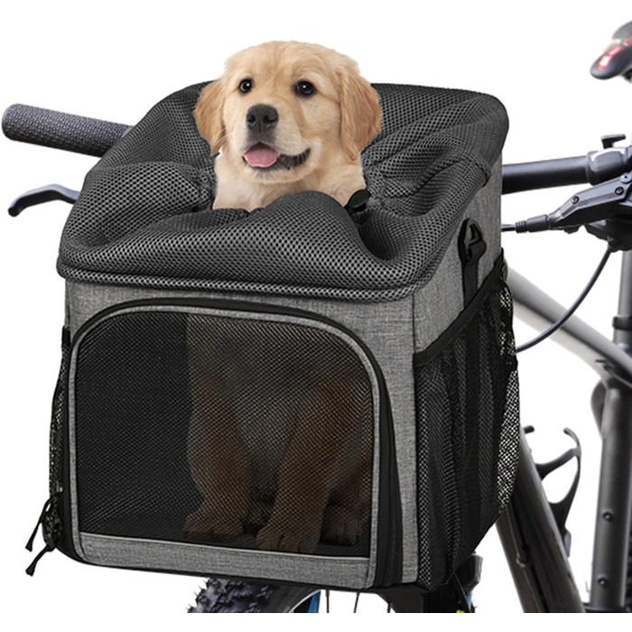Кошик для собак на велосипед - знімний, легкий, дихаючий, для перевезення тварин, продуктів, покупок