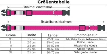 Персоналізований нашийник для собак, з іменем, середнього розміру, 35-50 см, світловідбиваючий (чорний, M)