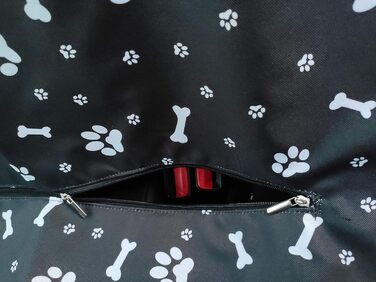 Водонепроникний захисний килимок для автомобіля для собак та котів 137x153 см (3 кістки, чорний)