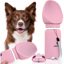 Складаний миска-поїльник для собак JARUKI, 550 мл, рожевий, BPA-free