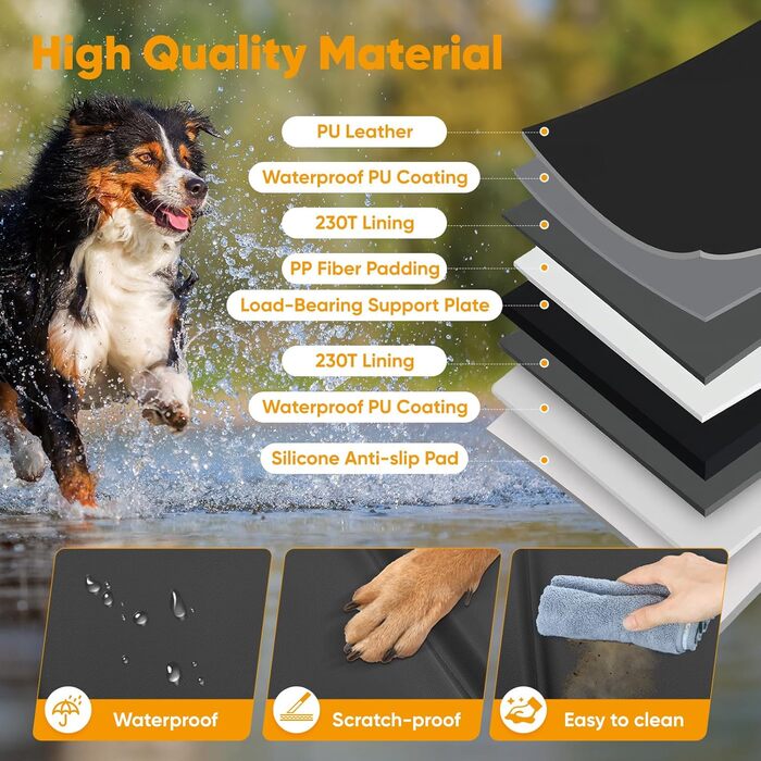 Автоматичний килимок для собак у машину BugyKido, захист заднього сидіння, водонепроникний, анти-царапин, до 180 кг