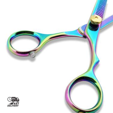 Професійний набір перукарських ножиць – 14 см, ножиці для стрижки волосся, ножиці для проріджування, ножиці для текстурування з регульованим болтом, багатокольорові, гострі перукарські ножиці