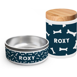 PICANOVA Керамічна годівниця для домашніх тварин з іменем - подарунок для собак - зберігання сухого корму - годівниця для собак та котів - дизайн 