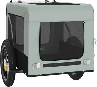 Причіп для велосипеда ZEYUAN для собак сірий та чорний, оксфордська тканина та залізо