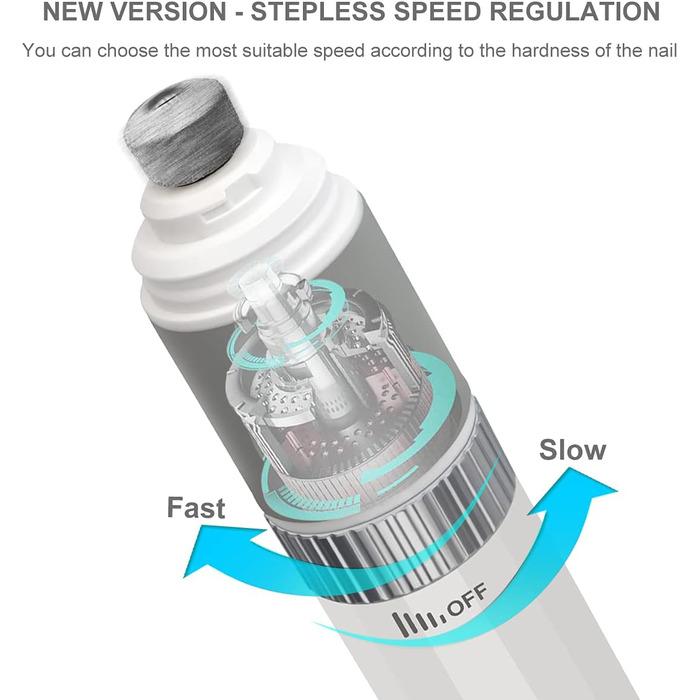 Шліфувальник кігтів для собак та котів Casifor з LED-підсвічуванням, тихий, чорний & білий