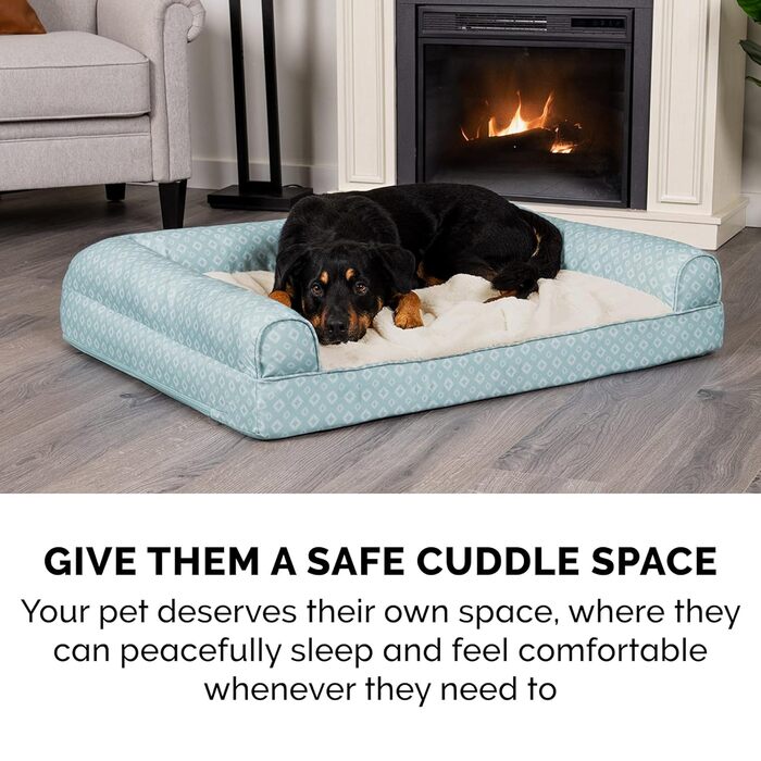 Килимок для собак Furhaven Trail Pup S: портативний, з сумкою, для подорожей, миючий, скласний, блакитно-сірий (Aqua/Granitgrau), 102x81x20 см