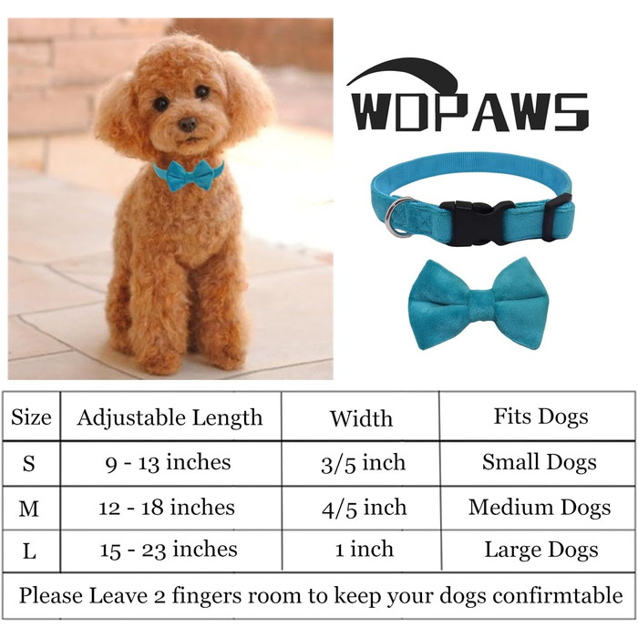 Нашийник для собак Vioett (L, Синій) з фіксуючою фігурою, м'який велюровий матеріал, для великих собак