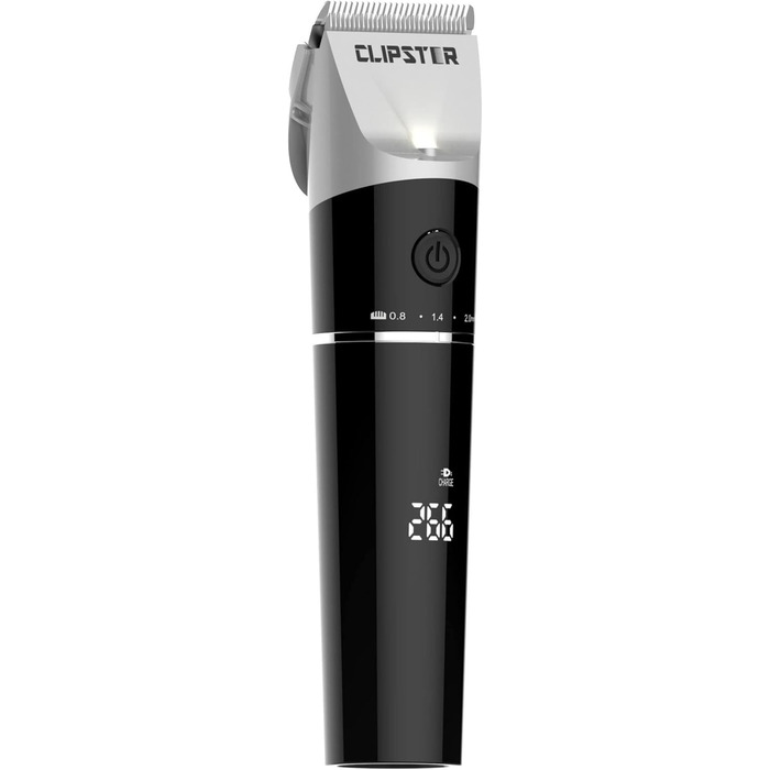 Електрична машинка для стрижки Kerbl Clipster DeloX, цифрова, чорна, аксесуари