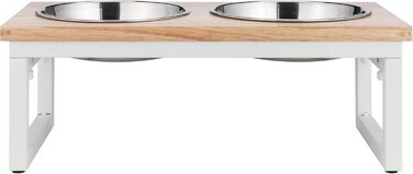 Набір мисок для собак Navaris: піднята годівниця, 800 мл, нержавіюча сталь, для води та корму, миється в посудомийній машині, складана