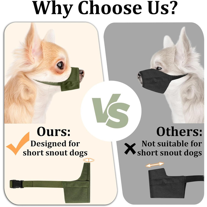 Майзерзон Намордник для собак з короткою мордою, XXS (3.5-4.25 см), м'яка тканина, для грумінгу та ветеринара