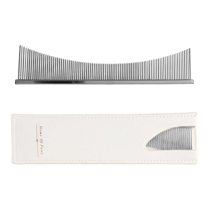 Гребінець для собак та котів | Щітка для догляду за шерстю, для довгошерстих порід, щоденний догляд, після купання, для літніх тварин та цуценят, срібна