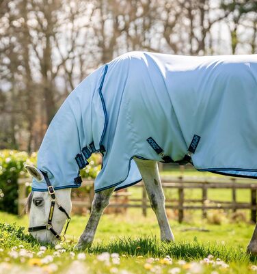 Протикомарна накидка для лошадей Horseware Amigo Ripstop Hoody, 155 см, Azure Blue/Navy & Electric Blue