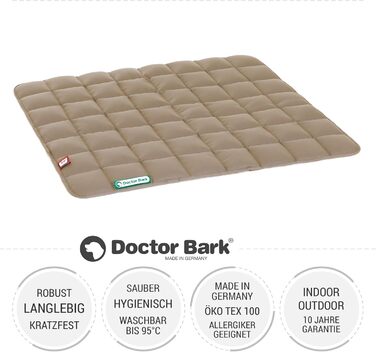 М'яка та якісна лежанка для собак середніх порід Doctor Bark, 80x70 см, Goldbraun (золотисто-коричнева), для дому та вулиці, витримує прання до 95°C