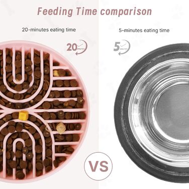 Набір мисок для собак Slow Feeder з килимком, силікон. Ідеально для собак малих та середніх порід. Нековзний, легко миється, з піднятими краями (Blush).