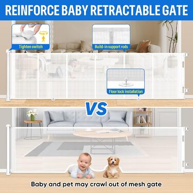 Захисне ворота MYPIN для дверей, висувні, 0-140 см. Захист від собак та дітей. Чорний колір.