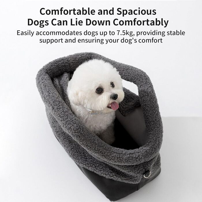 Транспортна сумка для кота Puwaio, водонепроникна зимова сумка | З фіксатором на ремені безпеки, переноска для собак та котів | Для маленьких та середніх порід | Сіра