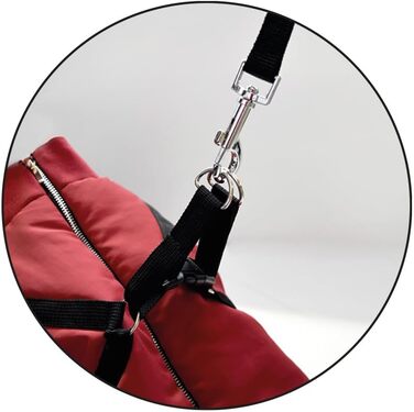 Теплий зимовий нашийник для собак Bobby Easy з інтегрованим повідком, Bordeaux, 34 см