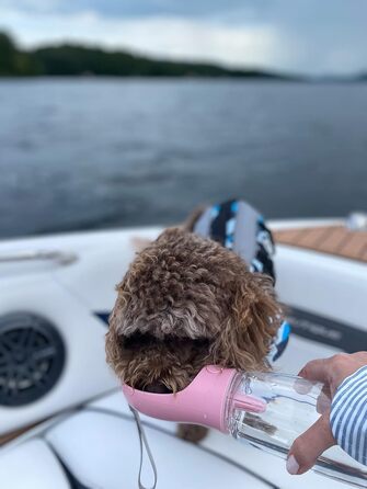 Портативна пляшка для води для собак M&JOutdoors, 540 мл, рожева