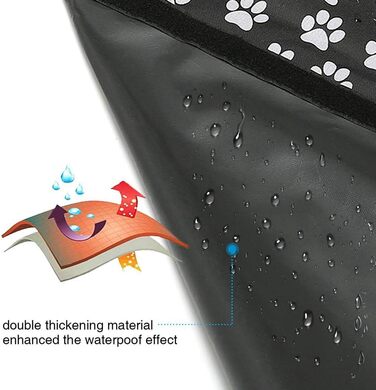 Захист для багажника автомобіля від бруду та вологи для собак, водовідштовхувальна захисна ковдра з боковими бар'єрами, чорний, M (155x105x33 см)