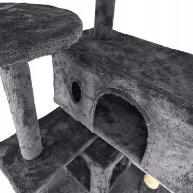 Високий кігтеточка для котів Mersjo, чорна, 138 см, сизаль