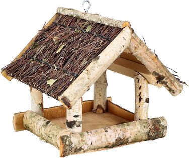 Коттарбау® годівниця для птахів з натурального дерева, балконна годівниця для птахів, годівниця для диких птахів