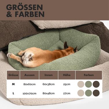 Ортопедичне собаче ліжко PAW WOW Sven | М'яке ліжко для собак з тедді-тканини | 70x100 см (Колір: Коричневий)