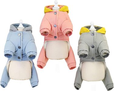 Теплий зимовий одяг для собак: теплий, непромокаючий комбінезон для собак, теплий одяг для маленьких собак і котів, сірий, M