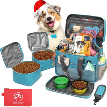 Універсальна переноска для тварин, ідеальна для подорожей та ночівель. Аксесуари для котів та собак з пеленальною сумкою та кількома кишенями (Океановий блакитний)