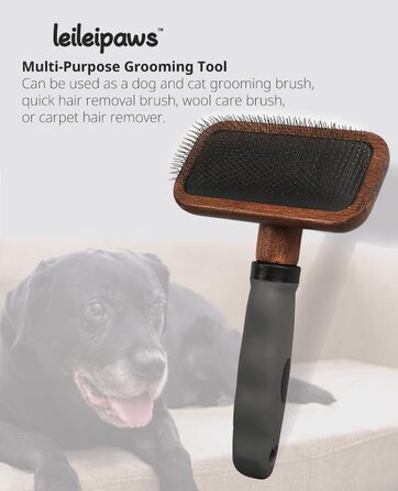 Щітка для собак та котів Holz: Slicker, знімач підшерстка, проти ковтунів, з нержавіючою сталлю, ергономічна ручка