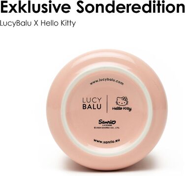 Герметична коробка для зберігання корму для котів LucyBalu X Hello Kitty, рожева, контейнер для сухого та вологого корму, лоток для ласощів