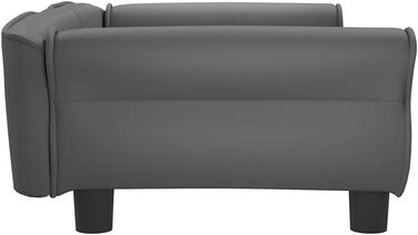 Крісло-ліжко для собак, лежанка для собак з м'якою подушкою, диванчик для маленьких собак, лежанка для домашніх тварин, лежанка для котів, штучна шкіра (95 x 55 x 30 см, сірий)