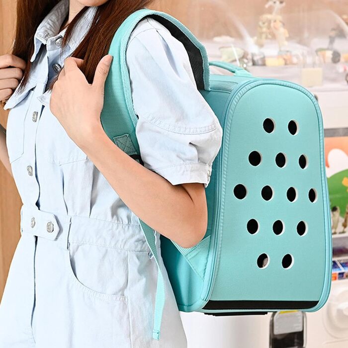 Транспортна переноска для собак та котів | Складана переноска для тварин, блакитна