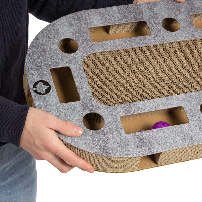 PlayPlate Katzenspielplatz - ігровий майданчик для котів CanadianCat, 65x35x5.8 см, з інтегрованою картонною поверхнею для дряпання, в бетоні, ігровий коврик