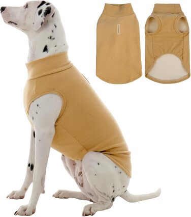 Теплий пуловер для собак Kuoser, розмір L, коричневий: м'який флісовий жилет для середніх собак