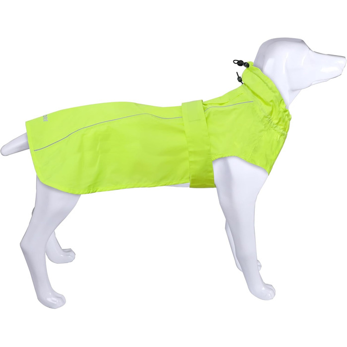 Регульований водонепроникний дощовик для собак, легка дощова куртка для тварин, одяг для цуценят з світловідбиваючими смугами для маленьких, середніх та великих собак (M) (Флуоресцентний, M)