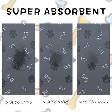 Килимок для годівлі собак та котів, неслизький, швидковисихаючий, поглинаючий, 46 x 30 см, Чорний