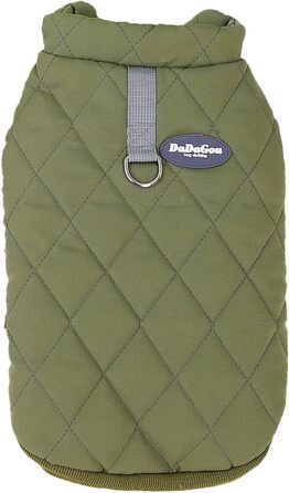 Зунеа Тепла куртка для собак маленьких та середніх порід, для коргі, з кільцем D, флісова підкладка, зимова куртка, захист від холоду, жилет, для цуценят, м'яка, для хлопчиків, такса, зелена, XXL Зелена