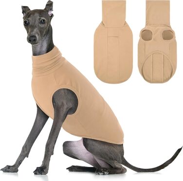 Пуловер для собак великих порід, теплий зимовий пуловер з флісу, високий комір, пуловер для собак, Хакі, 3XL XXXL