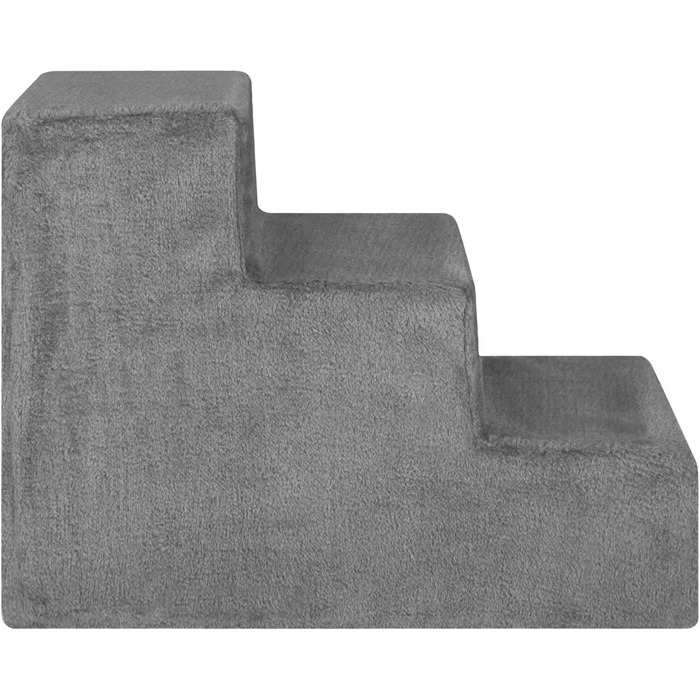 Сходинка для собак та котів Juskys - 3 сходинки, плюшевий знімний чохол, сірого кольору. Підходить для ліжка, дивана, софи та авто