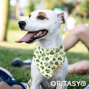 Oritasy Святкові бандани для собак до Дня Святого Патріка, двосторонні, трикутні, преміум тканина, ірландський стиль, 2 шт, розмір S, стиль 2