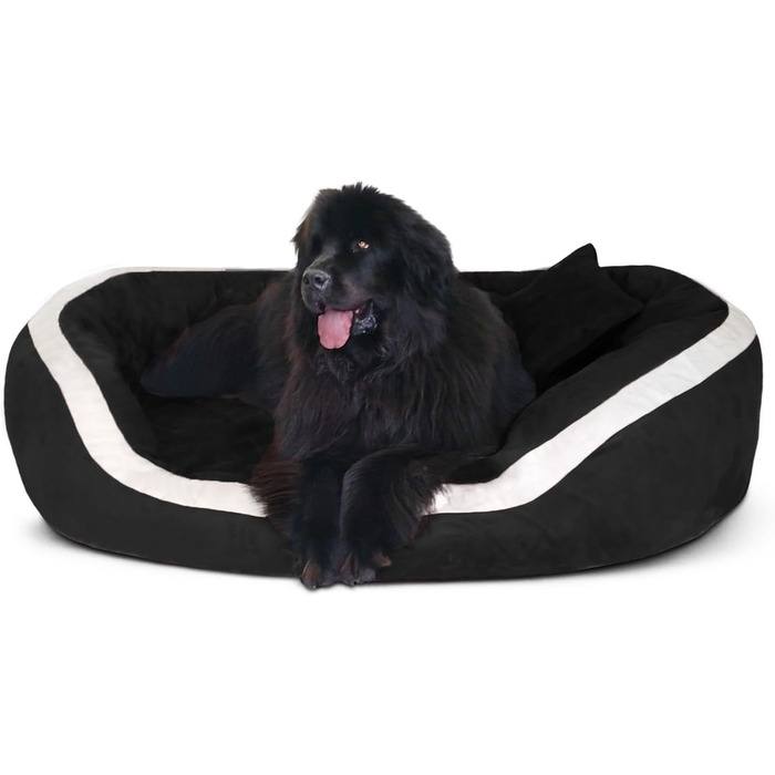 Ортопедичне ліжко для собак Tierlando® Pepper, ліжко-софа для собак, віскоеластична піна, XL, велюр, сірий, 110 см, MEGA DICK & WEICH