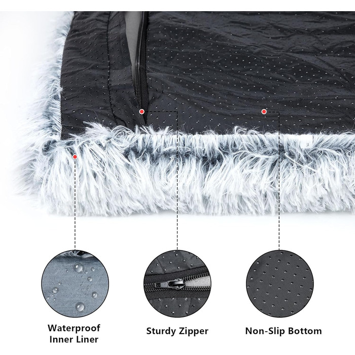 М'який матрац для собаки, неслизька підкладка, крісло-гніздо для великих собак, сірий, 100 x 60 см (75x50 см)